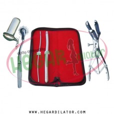 Hegar uterine dilator 2pcs 3-4, 11-12, pinwheel, mathieu anal speculum, collin medium