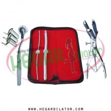 Hegar uterine dilator 2pcs 3-4, 11-12, pinwheel, mathieu anal speculum, collin 3pcs