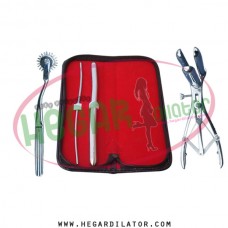 Hegar uterine dilator 2pcs set 3-4, 11-12, wartenberg pinwheel, mathieu anal speculum