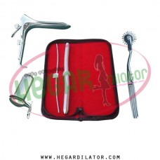 Hegar dilator Set of 2pcs 3-4, 13-14, pinwheel, grave speculum medium, collin large