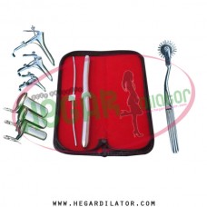 Hegar dilator Set of 2pcs 3-4, 13-14, pinwheel, grave speculum 3pcs, collin 3pcs