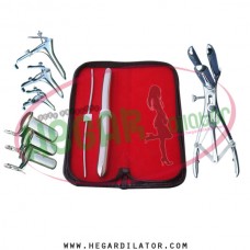 Hegar dilator Set of 2pcs 3-4, 15-16, mathieu anal speculum, grave 3pcs, collin 3pcs