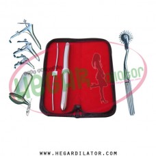 Hegar dilator Set of 2pcs 3-4, 15-16, pinwheel, grave speculum 3pcs, collin large