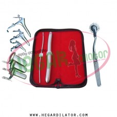 Hegar dilator Set of 2pcs 3-4, 15-16, pinwheel, grave speculum 3pcs, collin 3pcs