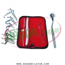 Hegar dilator Set of 2pcs 3-4, 17-18, pinwheel, grave speculum 3pcs, collin 3pcs