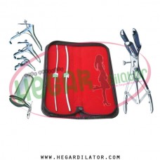 Hegar uterine dilator 3-4, 5-6, Mathieu speculum, grave 3pcs, collin speculum