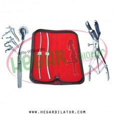Hegar uterine dilator 3-4, 5-6, mathieu speculum, wartenberg pinwheel, grave 3pcs