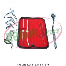 Hegar uterine dilator 3-4, 5-6, wartenberg pinwheel, grave 3pcs, collin medium