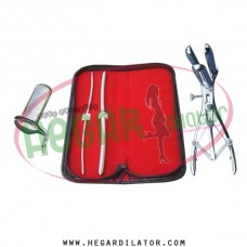 Hegar uterine dilator 3-4, 7-8, mathieu anal speculum, collin small