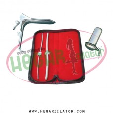 Hegar uterine dilator 3-4, 7-8, grave vaginal speculum large, collin speculum small