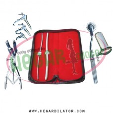 Hegar uterine dilator 3-4, 7-8, pinwheel, mathieu speculum,grave 3pcs, collin small