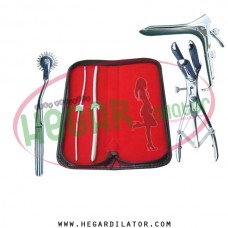 Hegar uterine dilator 3-4, 7-8, pinwheel, mathieu speculum,grave medium