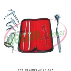 Hegar uterine dilator 3-4, 7-8, wartenberg pinwheel, grave 3pcs, collin large