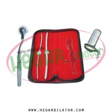 Hegar uterine dilator 3-4, 7-8, wartenberg pinwheel, collin speculum large