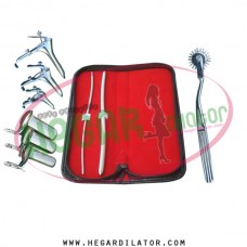 Hegar uterine dilator 3-4, 7-8, wartenberg pinwheel, grave 3pcs, collin 3pcs