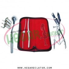 Hegar uterine dilator 3-4, 9-10, pinwheel, mathieu speculum, collin 3pcs