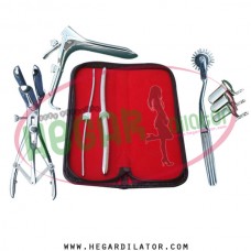 Hegar uterine dilator 3-4, 9-10, pinwheel, mathieu speculum, grave small, collin 3pcs