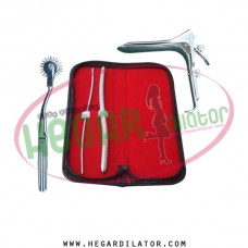 Hegar uterine dilator 3-4, 9-10, pinwheel, grave speculum medium