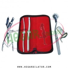Hegar dilator Set of 2pcs 5-6, 11-12, wartenberg pinwheel, mathieu speculum, collin large