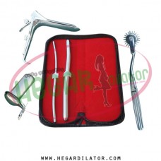 Hegar dilator Set of 2pcs 5-6, 11-12, wartenberg pinwheel, grave speculum large, collin large