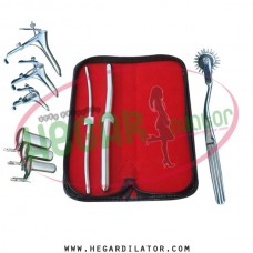 Hegar dilator Set of 2pcs 5-6, 11-12, wartenberg pinwheel, grave speculum 3pcs, collin 3pcs