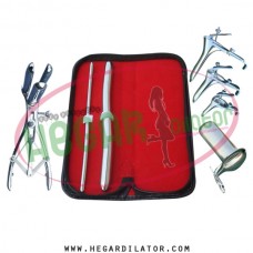 Hegar dilator Set of 2pcs 5-6, 13-14, mathieu speculum, grave speculum 3pcs, collin large