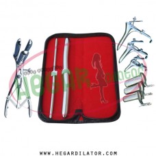 Hegar dilator Set of 2pcs 5-6, 13-14, mathieu speculum, grave speculum 3pcs, collin 3pcs