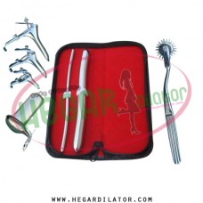 Hegar dilator Set of 2pcs 5-6, 15-16, pinwheel, grave speculum 3pcs, collin large