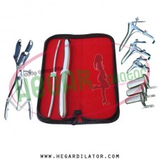 Hegar dilator Set of 2pcs 5-6, 17-18, mathieu speculum, grave speculum 3pcs, collin 3pcs