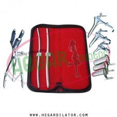 Hegar dilator Set of 2pcs 5-6, 7-8, mathieu speculum, grave speculum 3pcs, collin 3pcs