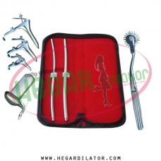 Hegar dilator Set of 2pcs 5-6, 7-8, pinwheel, grave speculum 3pcs, collin large
