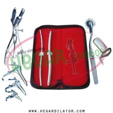 Hegar dilator Set of 2pcs 5-6, 9-10 pinwheel, mathieu speculum, grave 3pcs, collin large