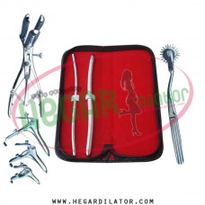 Hegar dilator Set of 2pcs 5-6, 9-10 pinwheel, mathieu speculum, grave 3pcs
