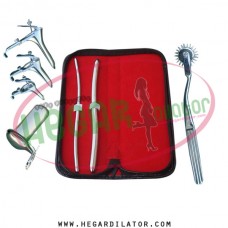 Hegar dilator Set of 2pcs 5-6, 9-10 pinwheel, grave speculum 3pcs, collin large