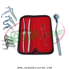 Hegar dilator Set of 2pieces, 5-6, 9-10 pinwheel, grave speculum 3pcs, collin 3pcs