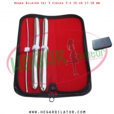 Hegar dilator set 3 pieces 3-4, 15-16 and 17-18 mm