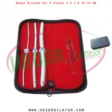 Hegar dilator set 3 pieces 3-4, 7-8 and 13-14 mm