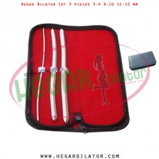 Hegar dilator set 3 pieces 3-4, 9-10 and 11-12 mm