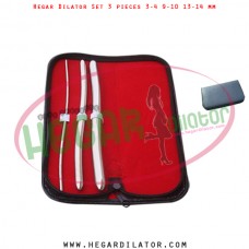 Hegar dilator set 3 pieces 3-4, 9-10 and 13-14 mm