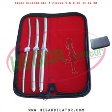 Hegar dilator set 3 pieces 5-6, 9-10 and 11-12 mm