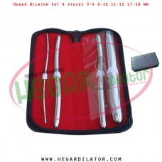 Hegar dilator set 4 pieces 3-4, 9-10, 11-12 and 17-18 mm