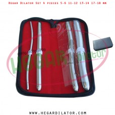 Hegar dilator set 4 pieces 5-6, 11-12, 13-14 and 17-18 mm