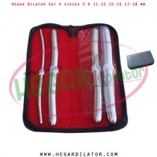 Hegar dilator set 4 pieces 5-6, 11-12, 15-16 and 17-18 mm