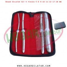 Hegar dilator set 4 pieces 5-6, 9-10, 11-12 and 17-18 mm