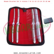 Hegar dilator set 4 pieces 7-8, 11-12, 13-14 and 15-16 mm