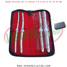 Hegar dilator set 4 pieces 7-8, 9-10, 11-12 and 13-14 mm