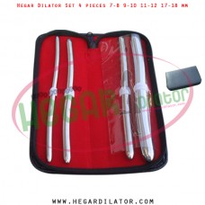 Hegar dilator set 4 pieces 7-8, 9-10, 11-12 and 17-18 mm