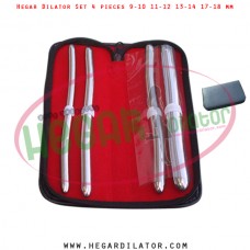 Hegar dilator set 4 pieces 9-10, 11-12, 13-14 and 17-18 mm