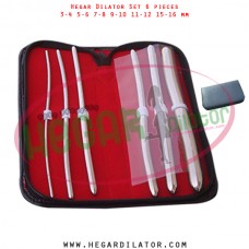 Hegar dilator set 6 pieces 3-4, 5-6, 7-8, 9-10, 11-12 and 15-16 mm