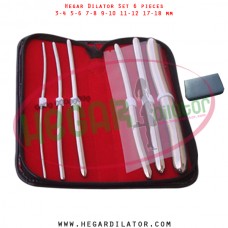 Hegar dilator set 6 pieces 3-4, 5-6, 7-8, 9-10, 11-12 and 17-18 mm